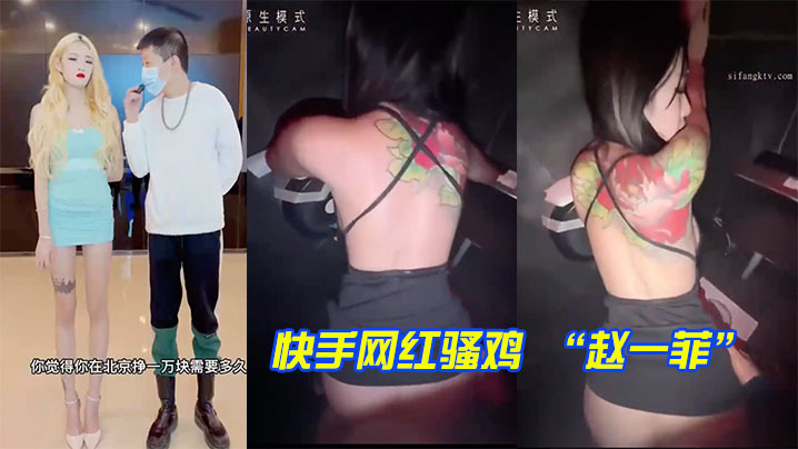 快手网红骚鸡赵一菲街头采访说一的天挣一万块原来是在酒吧厕所被富二代内射拍视频挣的封面
