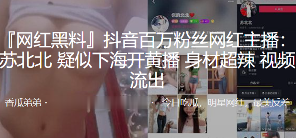 抖音百万粉丝网红主播苏北北疑似下海开黄.播身材超辣视频流出封面
